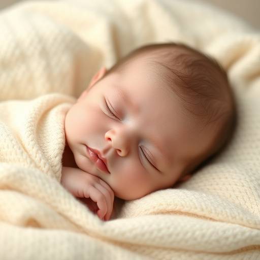 A newborn baby sleeping peacefully in a soft blanket.