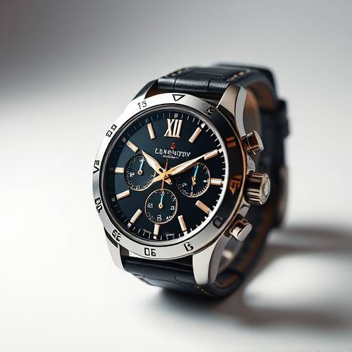 A professionally lit product shot showcasing a luxury watch.